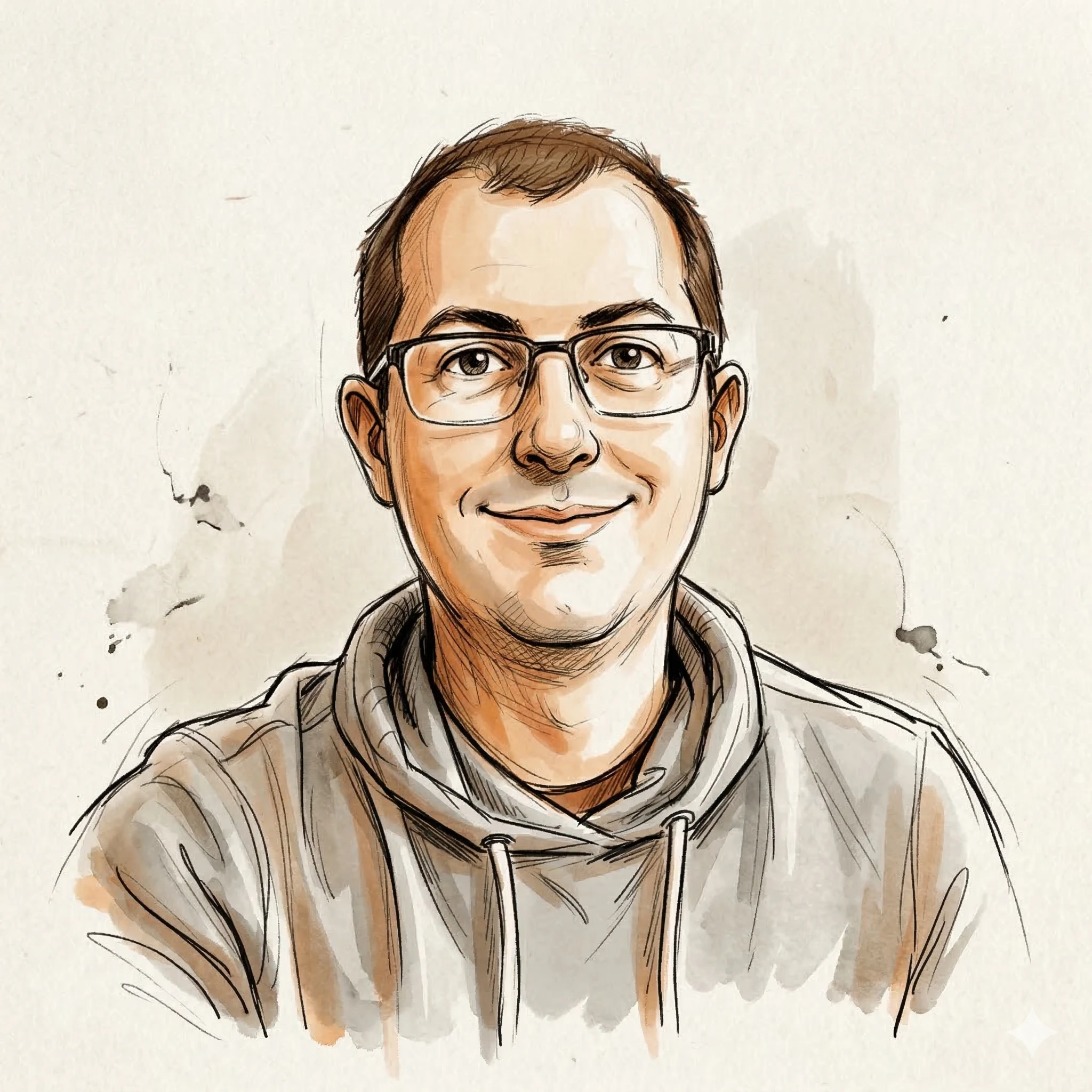Illustrated portrait of Nick Dahlhoff